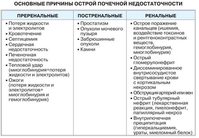 Ниркова недостатність.  Симптоми у жінок, гостра, хронічна, термінальна, преренальная.  Стадії, ознаки, причини і лікування